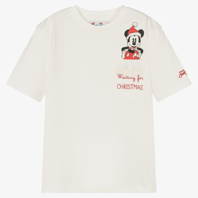 Mc2 Saint Barth Teen Boys Ivory Disney T-shirt