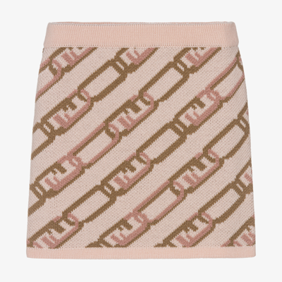 Fendi Kids' Girls Girl Pink Wool Knitted Skirt