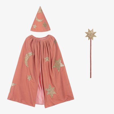 Meri Meri Kids' Girls Pink Velvet Wizard Costume In Multi