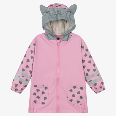 Playshoes Kids' Girls Pink & Heart Raincoat