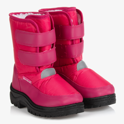 Playshoes Kids' Girls Pink Velcro Snow Boots