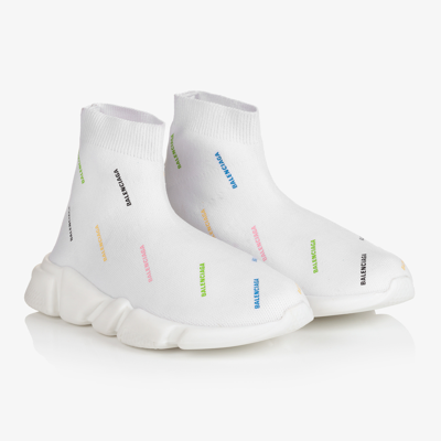 Balenciaga Kids' Speed Lt Sock Trainer In White