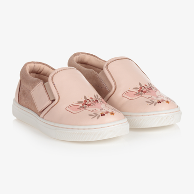 Carrèment Beau Kids' Girls Pink Leather Slip-on Shoes