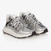VERSACE SILVER GRECA LEATHER TRAINERS
