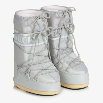 Moon Boot Babies' Grey Logo Snow Boots