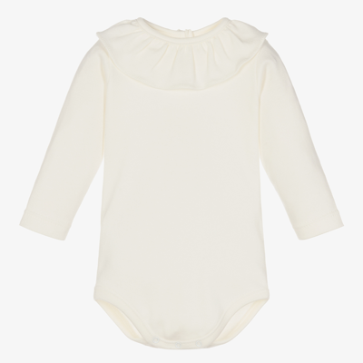 Babidu Babies' Ivory Cotton Collar Bodysuit