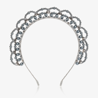 Sienna Likes To Party Kids'  Girls Silver Pearl Hairband