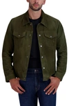 Cole Haan Trucker Suede Jacket In Green