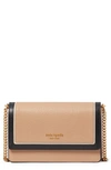Kate Spade Morgan Colorblocked Saffiano Leather Flap Chan Wallet In Cafe Mocha Multi