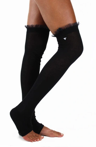 Arebesk Ruffle Leg Warmers In Black