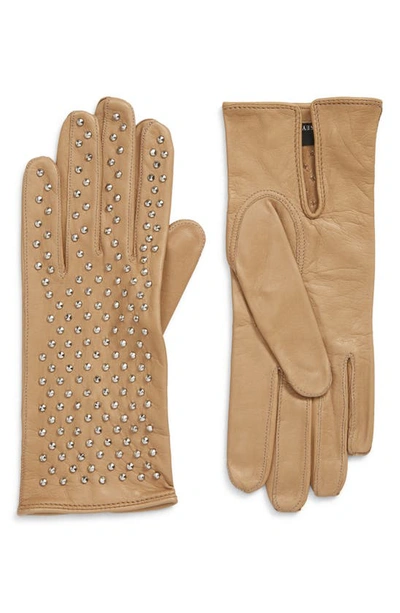 Seymoure Kelly Studded Leather Gloves In Nude