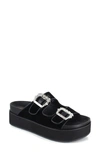 Zigi Artisan Rosalinda Platform Slide Sandal In Black Velvet