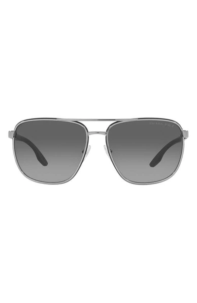 Prada 62mm Oversize Square Sunglasses In Gunmetal