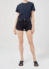 Agolde Parker Long Vintage Short In Trance In Black