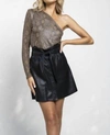 Bishop + Young Snake One Shoulder Top In Bronze In Brown