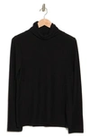 Renee C Long Sleeve Turtleneck Top In Black