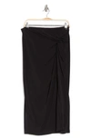 Renee C Gathered Knit Skirt In Black