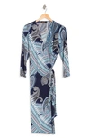 RENEE C RENEE C PAISLEY PRINT JERSEY WRAP DRESS