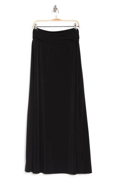 Renee C Front Slit Maxi Skirt In Black