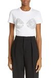 Area Crystal Pyramid Cup Short Sleeve T-shirt In White