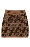 Fendi Kids' Knit Ff Monogram Skirt In Zucca