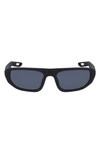 Nike Nv04 52mm Modified Rectangular Sunglasses In Matte Black Dark Grey