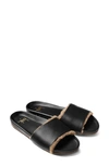 Beek Gallito Genuine Shearling Slide Sandal In Leather/ Black/ Bronze