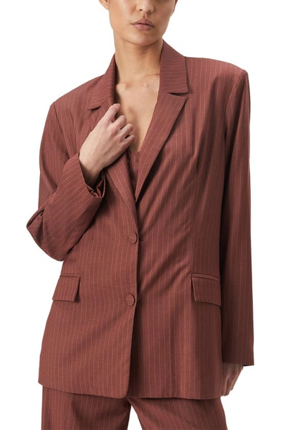 Bardot Pinstripe Blazer In Chestnut Stripe