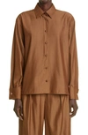 MAX MARA ZUAI VIRGIN WOOL & SILK BUTTON-UP SHIRT