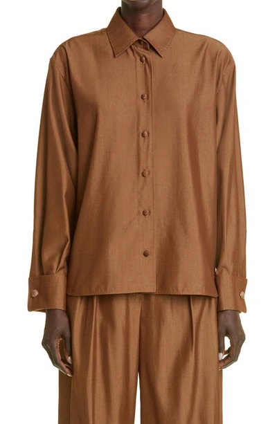 Max Mara Zuai Button-front Blouse In Cinnamon