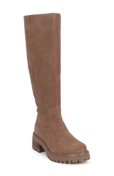 Gentle Souls By Kenneth Cole Brandon Lug Sole Knee High Boot In Taupe Suede