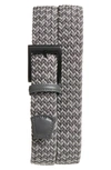 Torino Braided Chevron Stretch Belt In Grey Multi