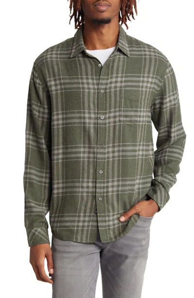 Rails Lennox Relaxed Fit Plaid Cotton Blend Button-up Shirt In Green