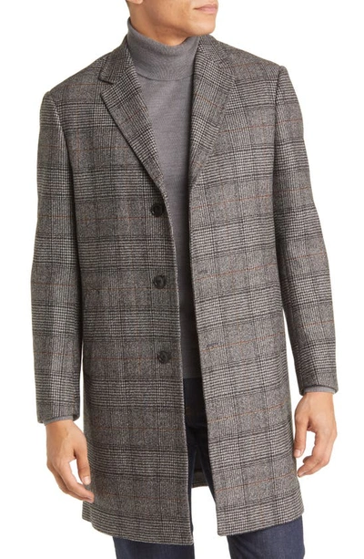 Cardinal Of Canada Stedwell Wool Topcoat In Charcoal Plaid