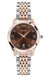 BALMAIN CLASSIC R TWO-TONE BRACELET WATCH, 34MM