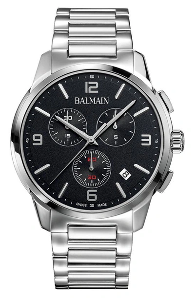 Balmain Men's Swiss Chronograph Madrigal Stainless Steel Bracelet Watch 42mm In Silver