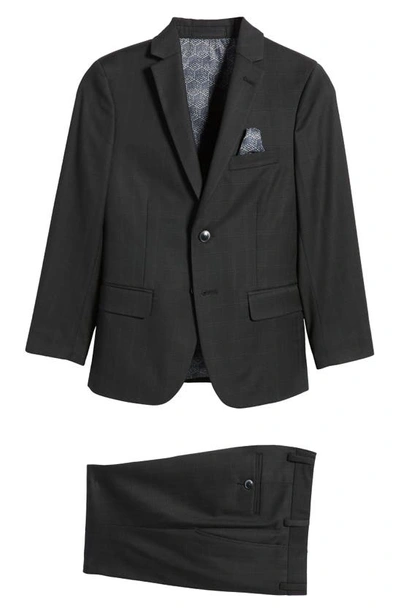 Tallia Kids' Windowpane Suit In Black