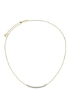 Monica Vinader Skinny Curve Diamond Necklace In 18ct Gold Vermeil On Sterling