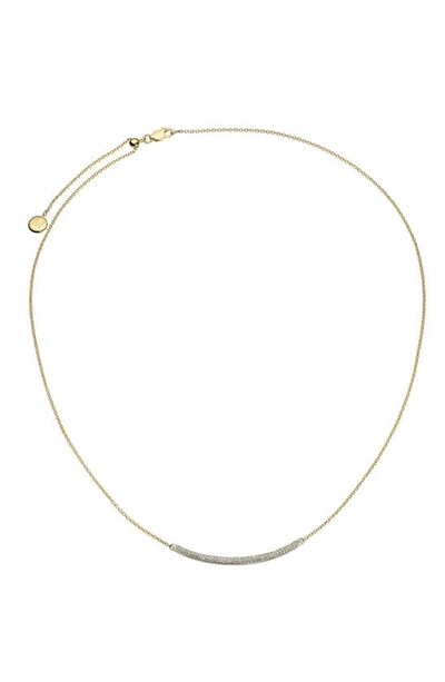 Monica Vinader Skinny Curve Diamond Necklace In 18ct Gold Vermeil On Sterling