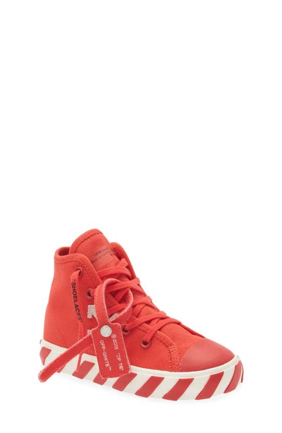 Off-white Kids' Vulcanized High Top Trainer In Red/ White