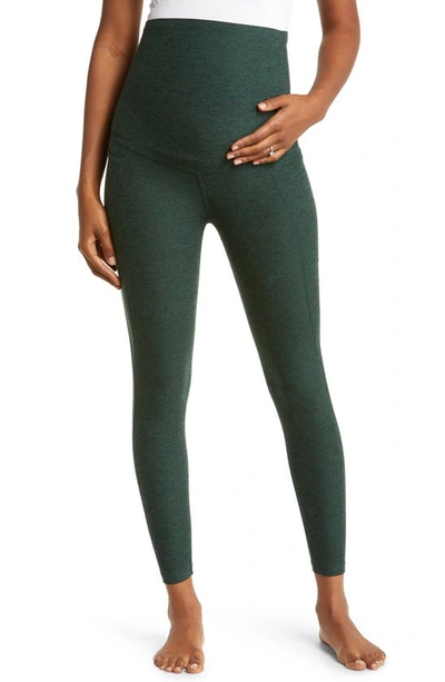 Beyond Yoga Out Of Pocket High Waist Maternity Pocket Leggings In Forest Green - Pine