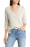 Treasure & Bond V-neck Sweater In Beige Oatmeal Medium Heather