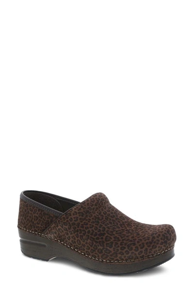 Dansko Professional Clog In Mini Leopard Suede