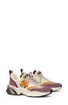Tory Burch Good Luck Sneaker In New Cream/arancio/light Purple