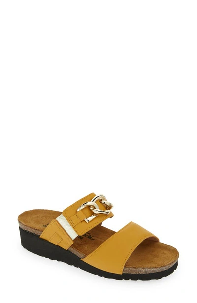 Naot Victoria Wedge Slide Sandal In Marigold Leather