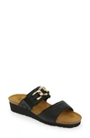 Naot Victoria Wedge Slide In Soft Black Leather