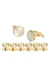 Clifton Wilson Clock Cuff Link & Stud Set In Gold
