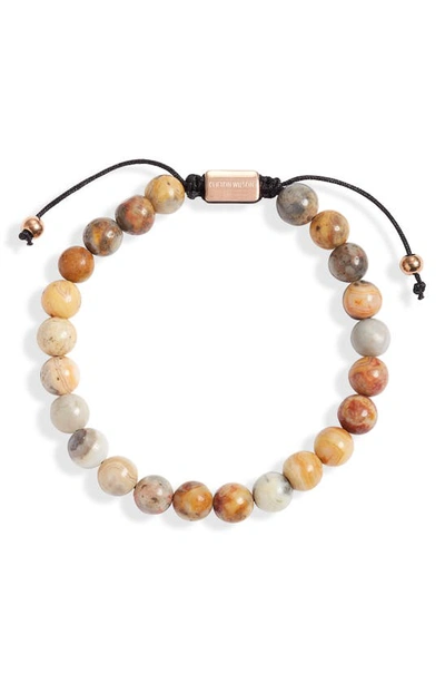 Clifton Wilson Tiger's Eye Beaded Bracelet In Soft Tan