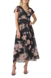 ADRIANNA PAPELL FLORAL OVERLAY JUMPSUIT