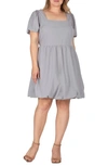 S AND P STANDARDS & PRACTICES PUFF SLEEVE BUBBLE HEM DRESS